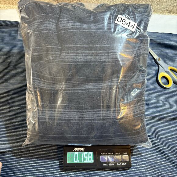 Eddie Bauer Mens Sweater L Black Gray Stripe Crewneck Pullover Casual Workwear - Picture 7 of 7